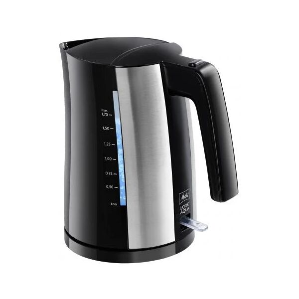 bollitore elettrico con teiera melitta look aqua ii black eu nero/argentato acciaio inossidabile 2400 w 1,7 l