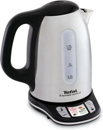 tefal express control ki240d bollitore elettrico 1,7 l 2400 w nero, acciaio inossidabile