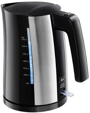 bollitore elettrico con teiera melitta look aqua ii black eu nero/argentato acciaio inossidabile 2400 w 1,7 l