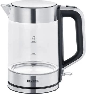 Severin WK 3420 Wasserkocher 1,7 l Schwarz - Edelstahl - Transparent 2200 W (WK3420)