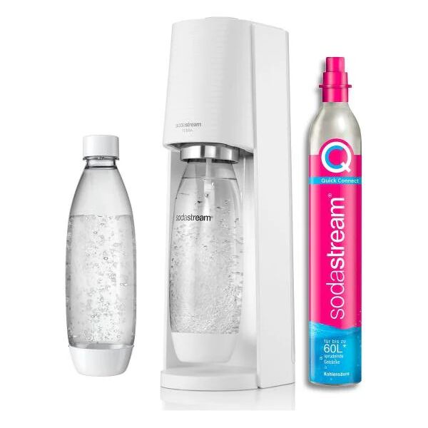 sodastream terrabilv - macchina terra bianca confezione 2 bottiglie lv + 1 bombola cambio cqc