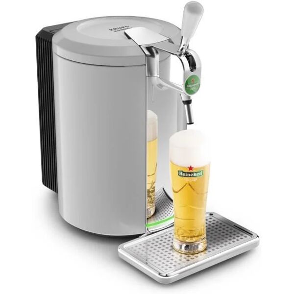 krups beertender vb452e10 macchina per birra alla spina compatta, compatibile con fusti da 5l, temperatura perfetta, birra fresca e schiumosa