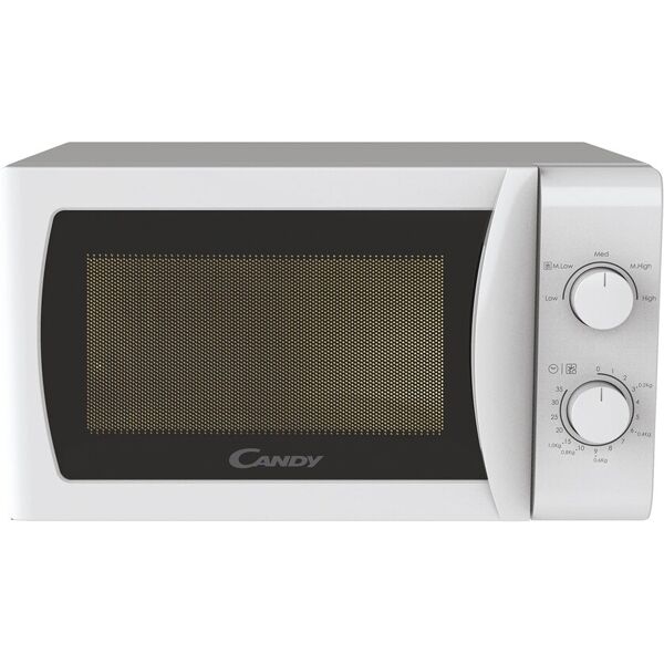 candy idea cmw20smw forno a microonde, 700 w, 20 litri, funzione scongelamento, 5 livelli di potenza, piatto girevole, 43,95x35,75x25,82 cm, bianco