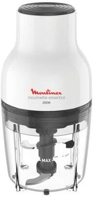 moulinex dj520110 macinacaffè essential, tritatutto da 300 w, ciotola da 400 ml, 4 lame in acciaio inox, mini frullatore per carne, tagliaverdure