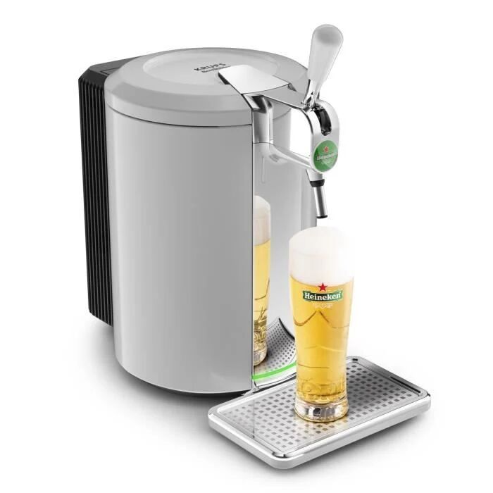 krups beertender vb452e10 macchina per birra alla spina compatta, compatibile con fusti da 5l, temperatura perfetta, birra fresca e schiumosa