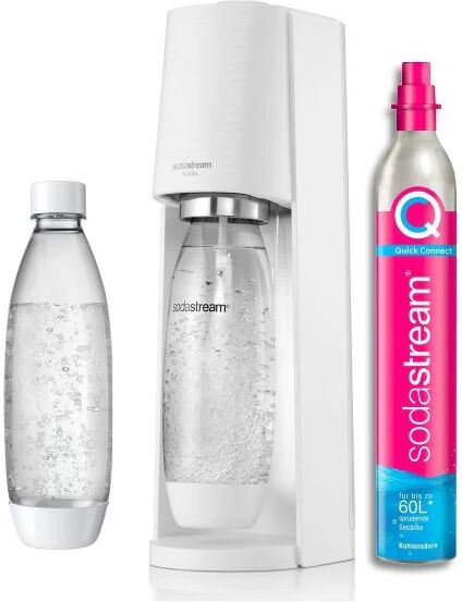 SODASTREAM TERRABILV - Macchina TERRA bianca Confezione 2 bottiglie LV + 1 bombola cambio CQC