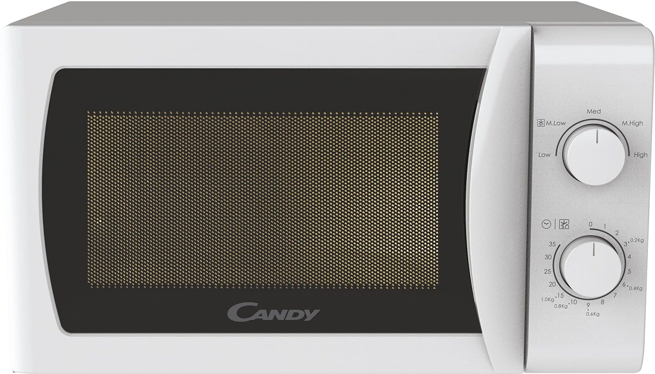 Candy Idea CMW20SMW Forno a Microonde, 700 W, 20 Litri, Funzione Scongelamento, 5 Livelli di Potenza, Piatto Girevole, 43,95x35,75x25,82 cm, Bianco