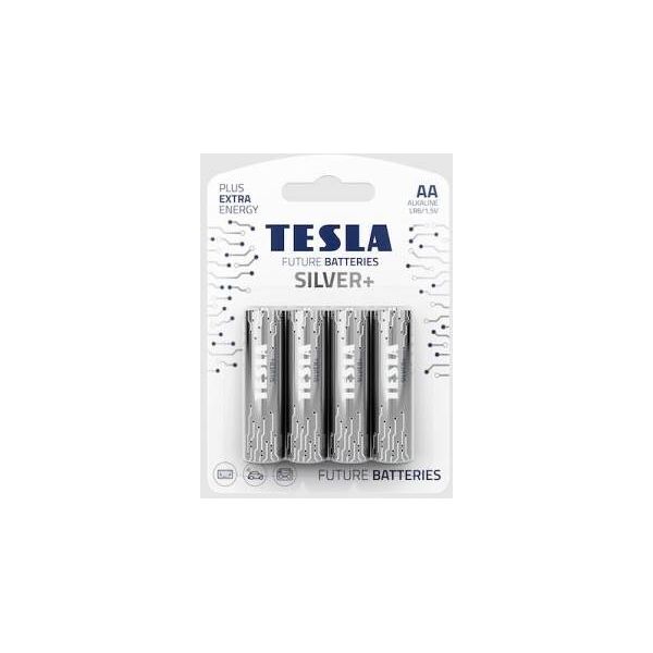 (1 confezione) tesla batterie silver+ 4pz stilo lr6 aa alcaline