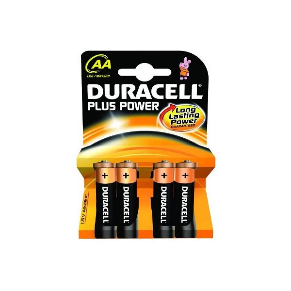 duracell batterie alcaline stilo plus aa conf. 4pz