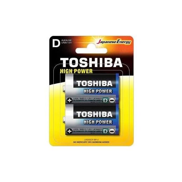 toshiba batterie alcaline torcia d lr20 1.5v 2pz (lr20gcnn-bp2-10)