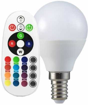 V-tac Lampadina a led bulbo 3.5w e14 p45 controllo luminosita rf attenuab...