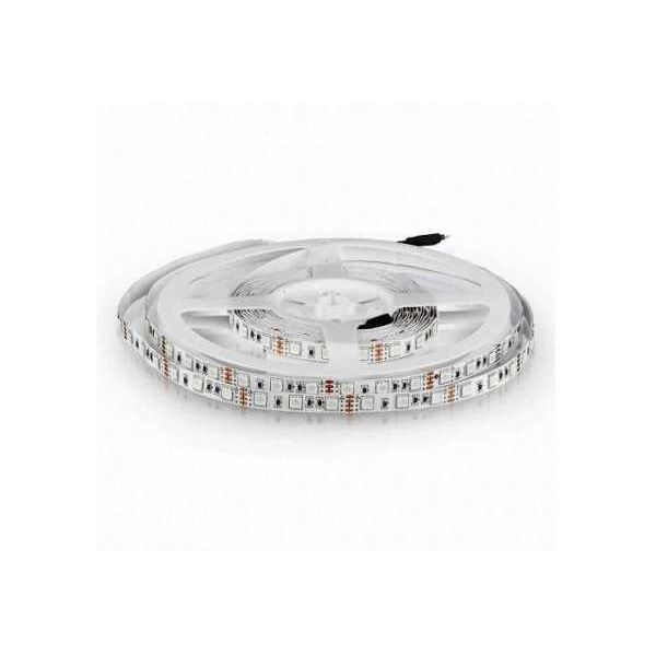 v-tac striscia led vt-5050 60led/mt 12v strip 5mt 10.8w/mt rgb ip20 (212120)