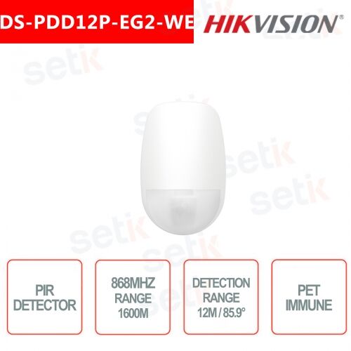 Hikvision ds-pdd12p-eg2-we doppia tecnologia via radio wireless por...