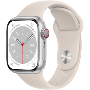 Apple watch series 8 gps + cellular 41mm alluminio argento cinturino sport galassia no brand eu