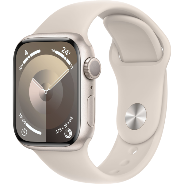 apple watch series 9 gps 45mm alluminio galassia cinturino sport galassia taglia ml no brand eu