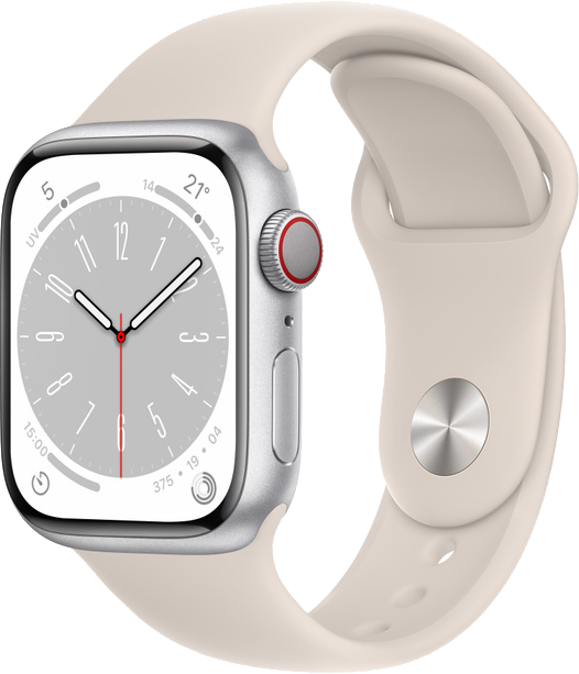 Apple watch series 8 gps + cellular 41mm alluminio argento cinturino sport galassia no brand eu