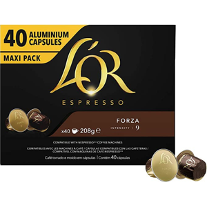 L'or Caffè Miscela ESPRESSO FORZA Capsule in Alluminio Compatibili Nespresso : Capsule 40 Capsule