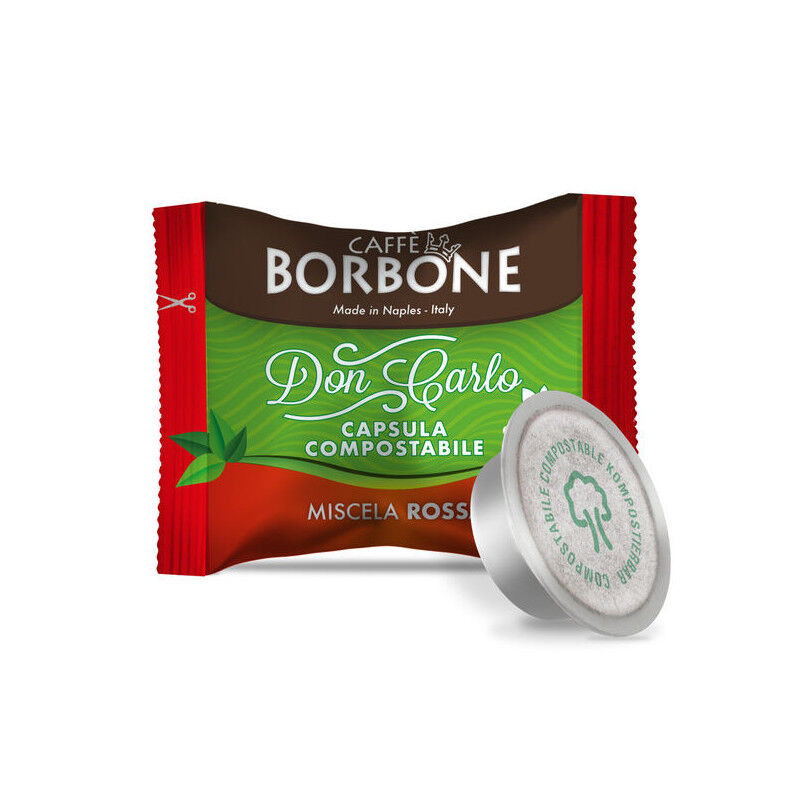 Caffè Borbone Miscela ROSSA A Modo Mio Capsule Compostabili Don Carlo : Capsule 100 Capsule