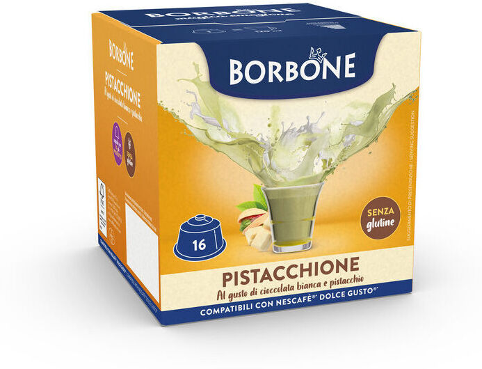 Caffè Borbone PISTACCHIONE Gusto Cioccolata Bianca E Pistacchio Capsule Compatibili Dolce Gusto : Confezione da Capsule 16 Capsule