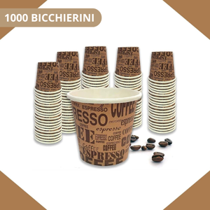 Businesscaffe.it Bicchierini di carta per Caffè Marrone Biodegradabili : Accessori 1000 Bicchierini