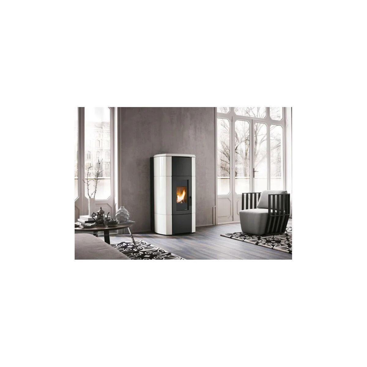 stufa a pellet palazzetti ecofire ermione idro 26 kw (805713550 + 894434870)