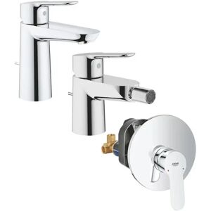 Set Miscelatori Grohe Bauedge Lavabo Bidet E Doccia Incasso Cromo (23758000+23331000+29078000)