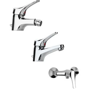 Set Miscelatori Paini Pilot Lavabo Bidet E Doccia Esterno Cromato (04CR211+04CR306+04CR511)