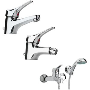 Set Miscelatori Paini Pilot Lavabo Bidet E Vasca Esterno Cromato (04CR211+04CR306+04CR105)