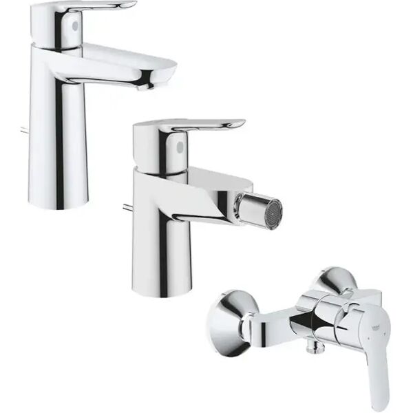 set miscelatori grohe bauedge lavabo bidet e doccia esterno cromo (23758000+23331000+23333000)