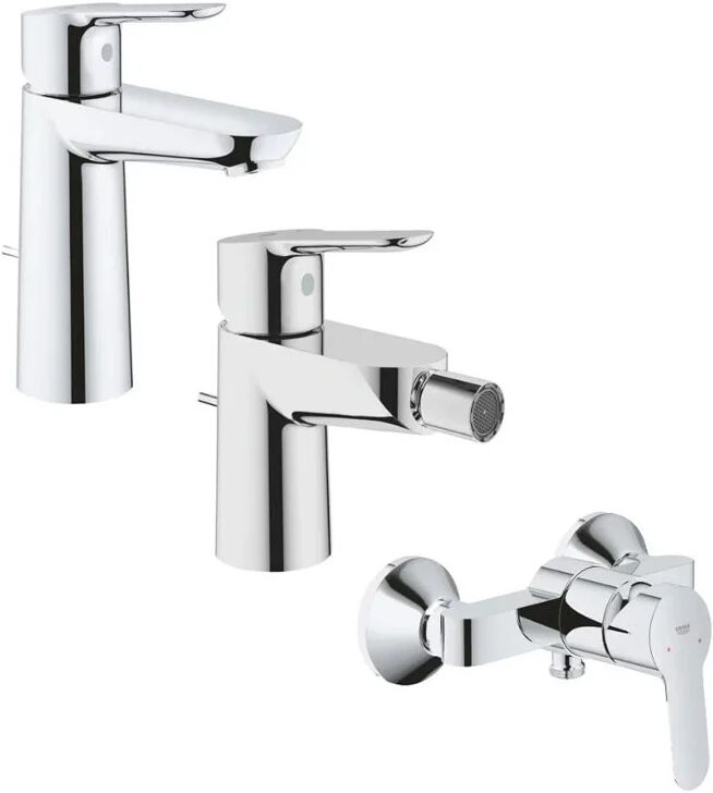 set miscelatori grohe bauedge lavabo bidet e doccia esterno cromo (23758000+23331000+23333000)