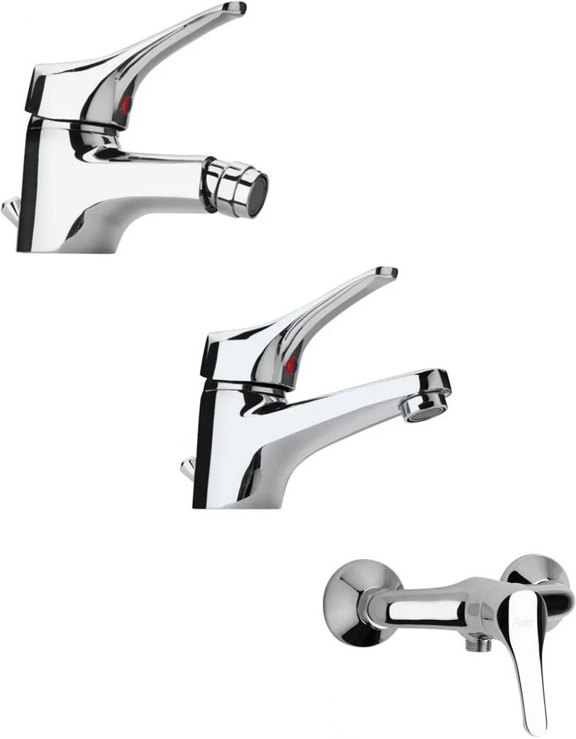 set miscelatori paini pilot lavabo bidet e doccia esterno cromato (04cr211+04cr306+04cr511)