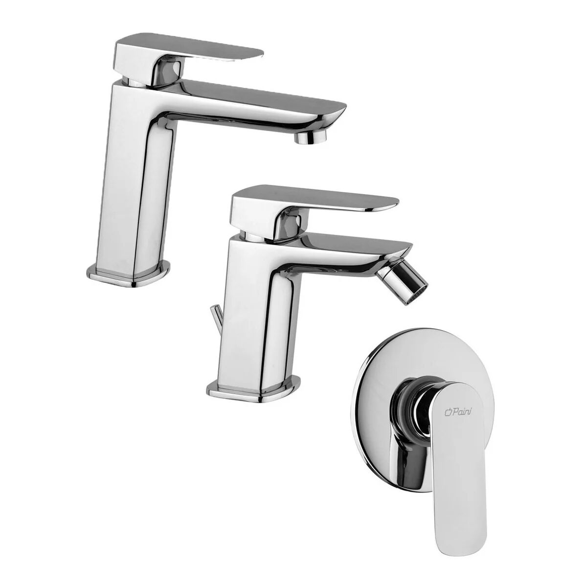 Set Miscelatori Paini Nove Lavabo Bidet Doccia Incasso Cromato (09CR211M+09CR306+09CR690)