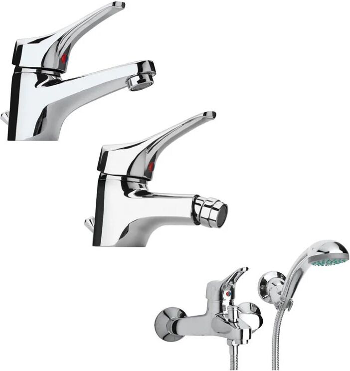 Set Miscelatori Paini Pilot Lavabo Bidet E Vasca Esterno Cromato (04CR211+04CR306+04CR105)