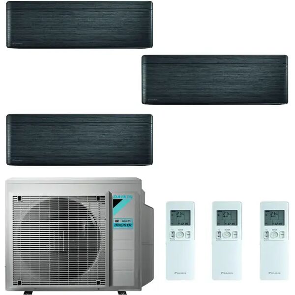 condizionatore daikin stylish new real blackwood trial split 7000+12000+12000 btu inverter r32 3mxm52n a+++ wifi (stylish 3mxm52n 7+12+12)