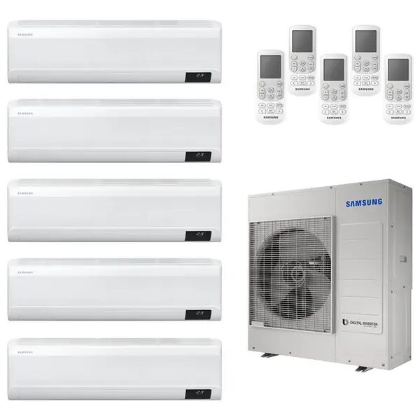 condizionatore samsung windfree avant penta split 7000+7000+12000+12000+12000 btu inverter r32 aj100 a++/a+ wifi (w. avant aj100t 2 x 7 + 3 x 12)