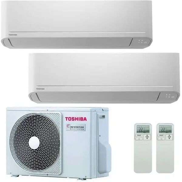 condizionatore toshiba new seiya dual split 10000+10000 btu inverter r32 ras-2m18u2avg a++ (ras-2m18u2avg 10+10)