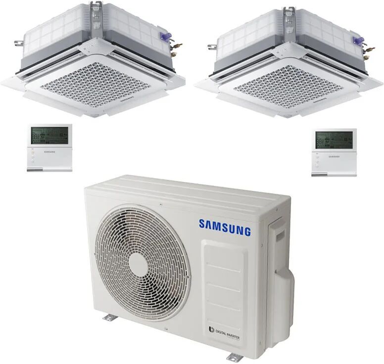 condizionatore samsung cassetta a 4 vie mini windfree 12000+12000 btu inverter aj050txj2kg a+++ r32 (aj050txj2kg 12+12)