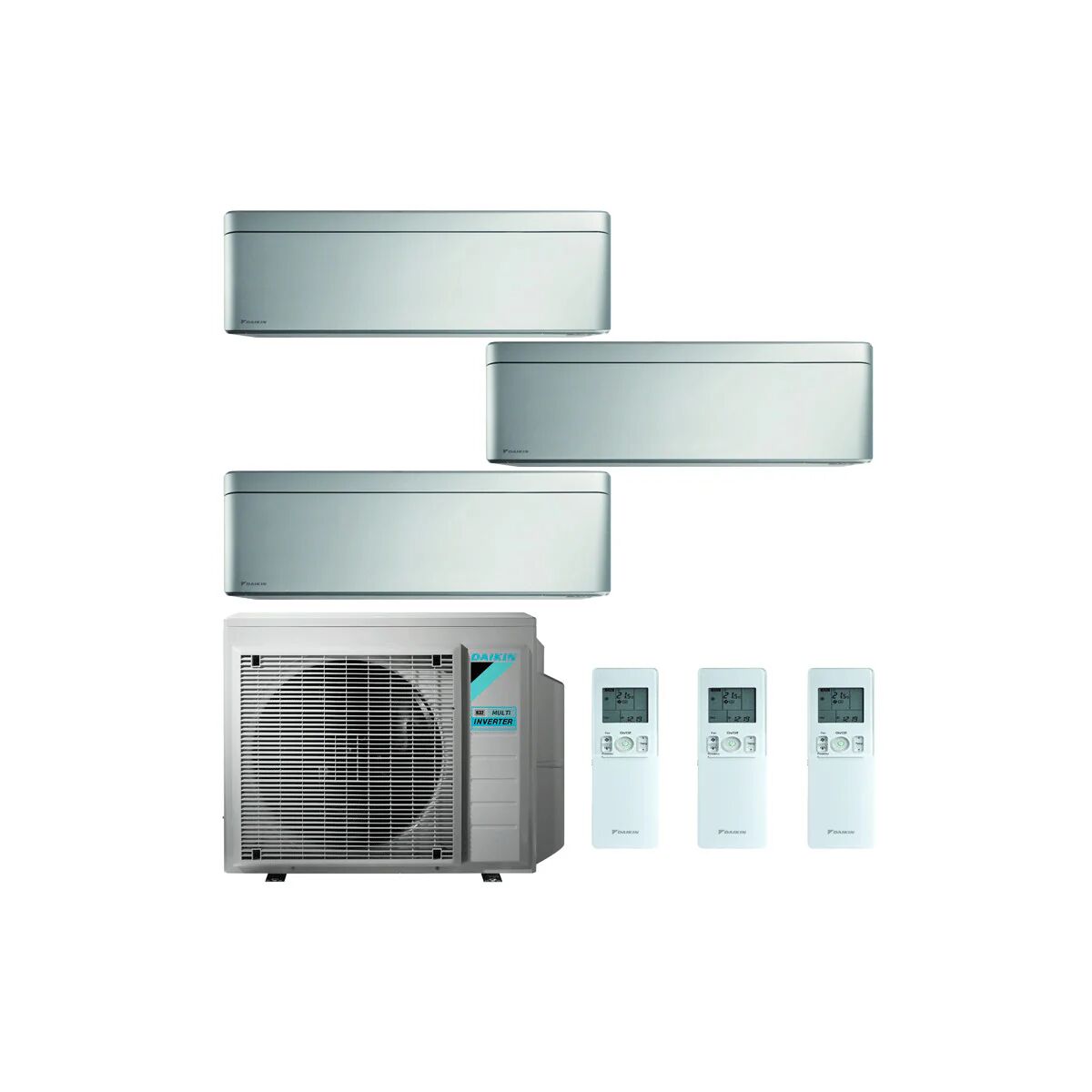 Condizionatore Daikin Stylish New Total Silver Trial Split 9000+9000+12000 Btu Inverter R32 3Mxm52N A+++ Wifi (STYLISH 3MXM52N 9+9+12)