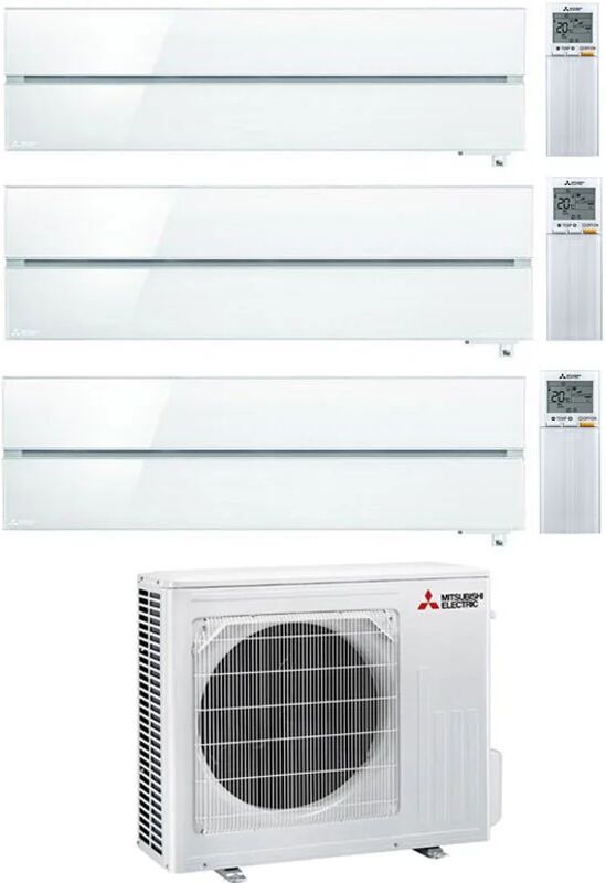 Condizionatore Mitsubishi Kirigamine Style Bianco Trial Split 9000+12000+18000 Btu Inverter R32 Mxz-3F68Vf A++ Wifi (MXZ-3F68VF 9+12+18 LN)