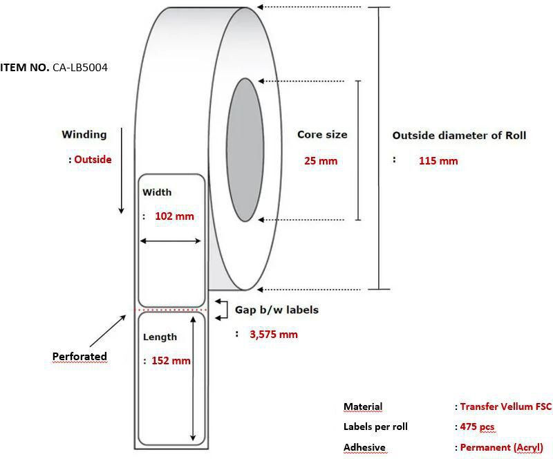 Capture Etichette per stampante  CA-LB5004 etichetta Bianco [CA-LB5004]