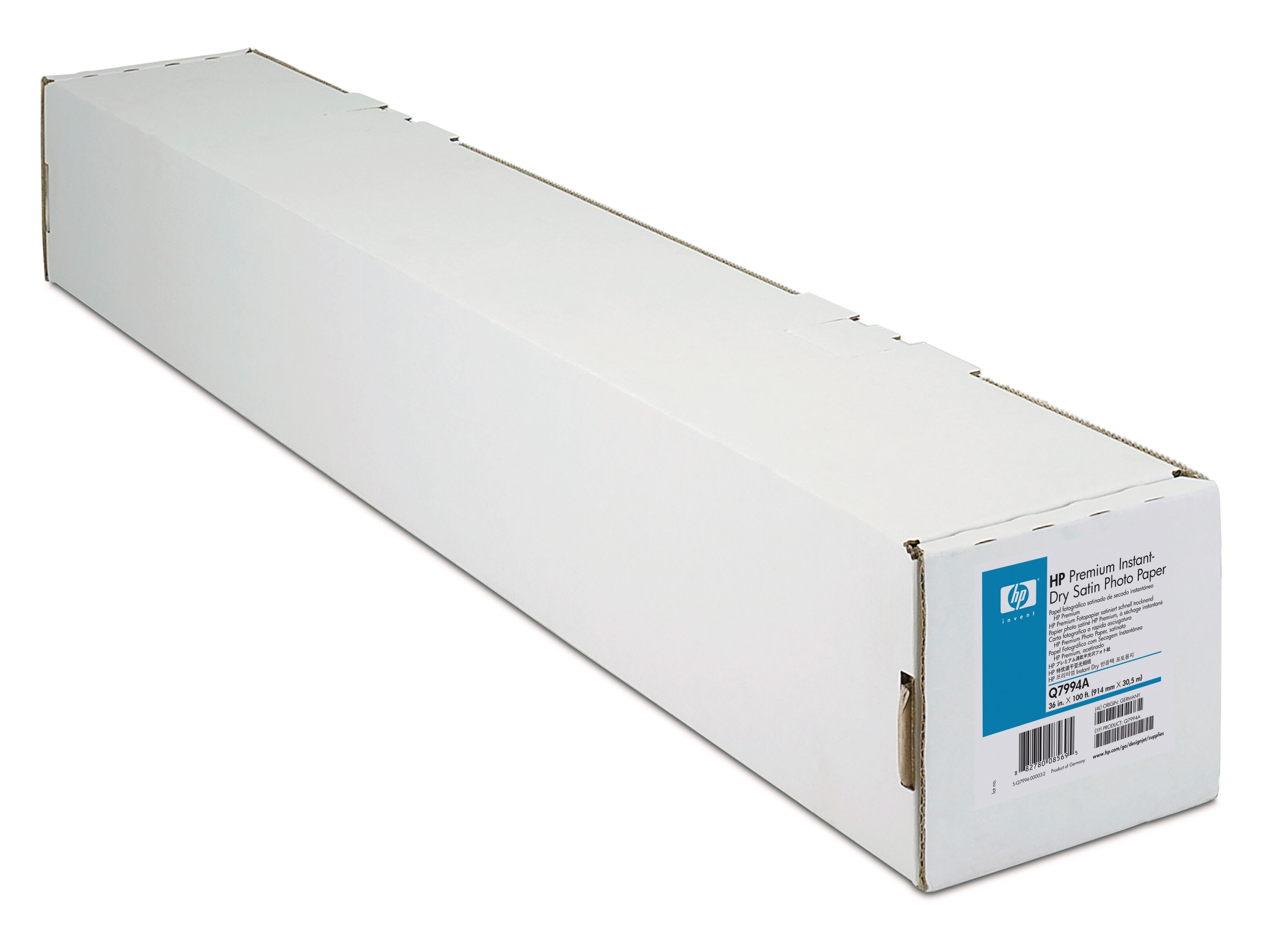 HP Premium Instant-dry Satin Photo Paper-914 mm x 30.5 m (36 in 100 ft) carta fotografica [Q7994A]