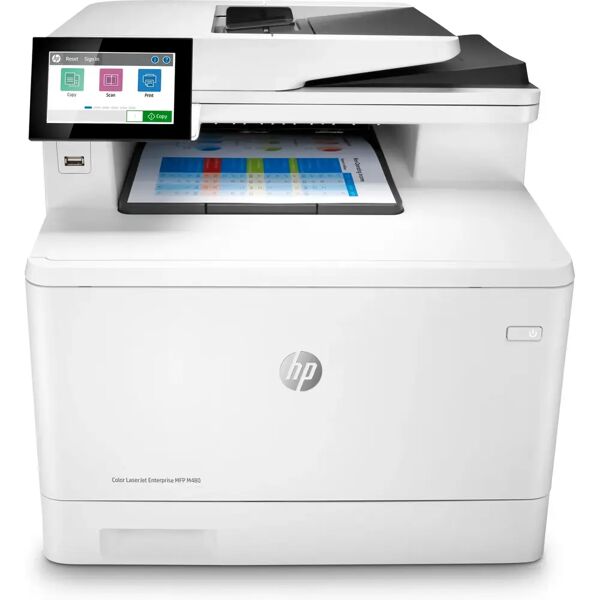 hp color laserjet enterprise stampante multifunzione m480f, colore, per aziendale, stampa, copia, scansione, fax, compatta; avanzate funzionalità di sicurezza; stampa fronte/retro; adf da 50 fogli; efficienza energetica [3qa55a#b19]