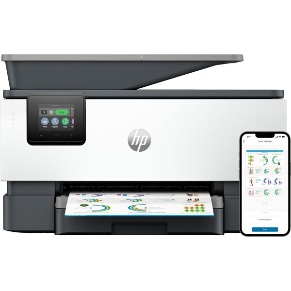 hp officejet pro stampante multifunzione 9120b, colore, per abitazioni e piccoli uffici, stampa, copia, scansione, fax, wireless; stampa fronte/retro; scansione scansione verso e-mail; pdf; fax; porta unità flash us [4v2n0b#629]