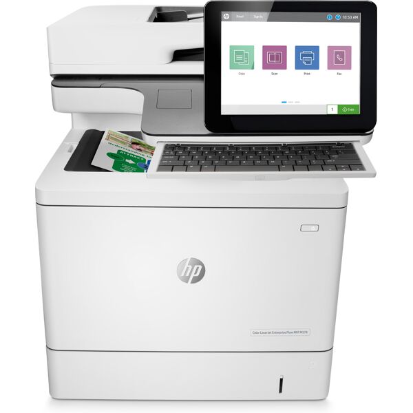 hp color laserjet enterprise flow stampante multifunzione m578c, stampa, copia, scansione, fax, stampa fronte/retro; adf da 100 fogli; efficienza energetica [7zu87a#b19]