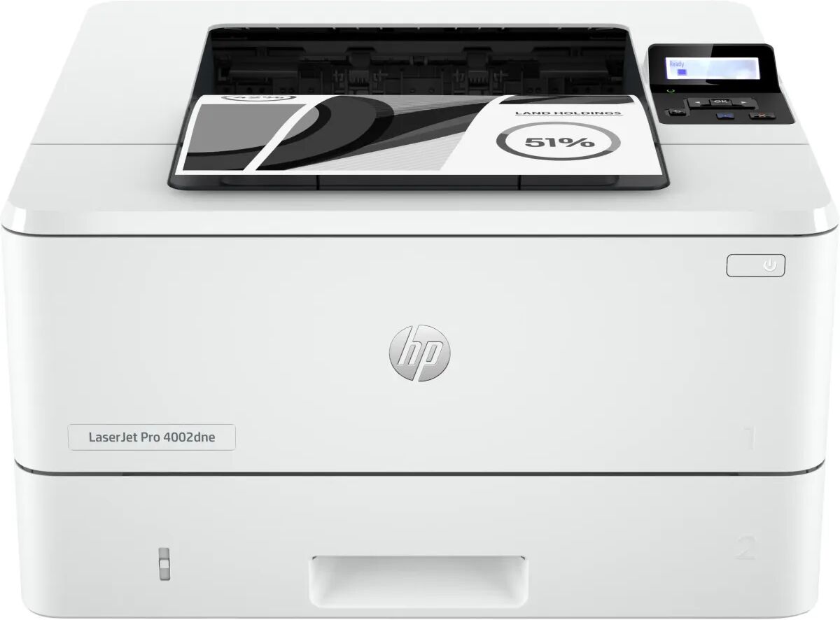 hp stampante laser  laserjet pro 4002dne, bianco e nero, per piccole medie imprese, stampa, +; idonea instant ink; stampa da smartphone o tablet; fronte/retro [2z605e#b19]