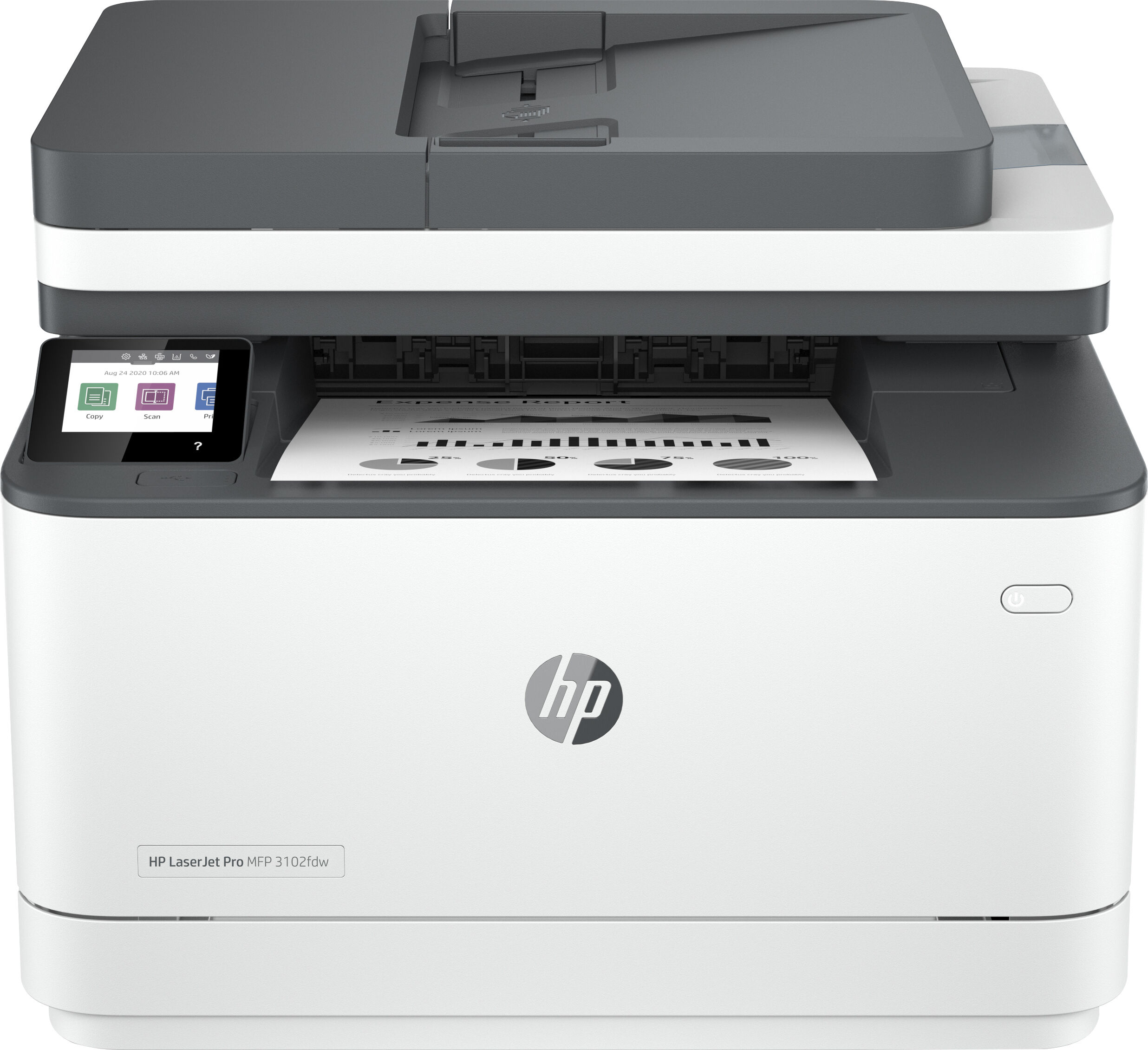 hp laserjet pro stampante multifunzione 3102fdw, bianco e nero, per piccole medie imprese, stampa, copia, scansione, fax, wireless; stampa da smartphone o tablet; fronte/retro; scansione fax [3g630f#b19]