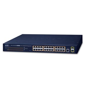 PLANET GS-4210-24P2S switch di rete Gestito L2/L4 Gigabit Ethernet (10/100/1000) Supporto Power over (PoE) 1U Blu [GS-4210-24P2S]