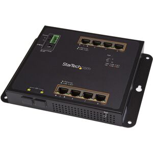 StarTech.com Switch di rete  Ethernet Gigabit a 8 porte PoE+ con 2 connessioni SFP - Gestito Montabile Parete accesso frontale [IES101GP2SFW]