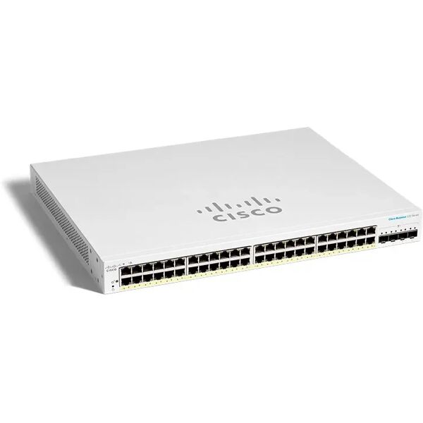 cisco systems switch di rete  business 220 series smart switches gestito l2 gigabit ethernet (10/100/1000) supporto power over (poe) bianco [cbs220-48p-4g-uk]