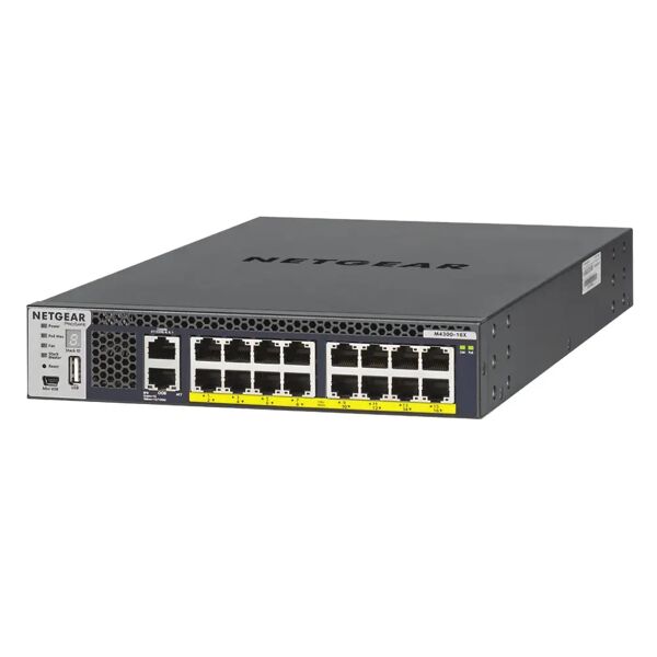 netgear switch di rete  m4300-16x gestito l3 10g ethernet (100/1000/10000) supporto power over (poe) 1u nero [xsm4316pb-100nes]